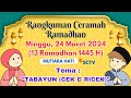 Rangkuman Ceramah Ramadhan Minggu 24 Maret 2024 | Tema Tabayun | Ringkasan Ceramah Ramadhan Singkat