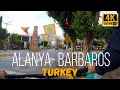 Alanya city [4k] Mahmutlar district Barbaros st. Turkey - Antalya | Virtual ride a bike tour