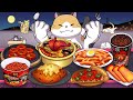 Mukbang Animation Hot spicy food set eating Food fighter cat