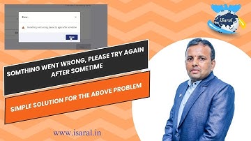 Something went wrong, Please try again after sometime