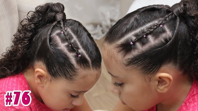 Penteado Infantil fácil para cacheadas opção noivinha #27