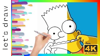 How to draw and Paint Bart Simpson using acrylic markers #simpsonsdrawing