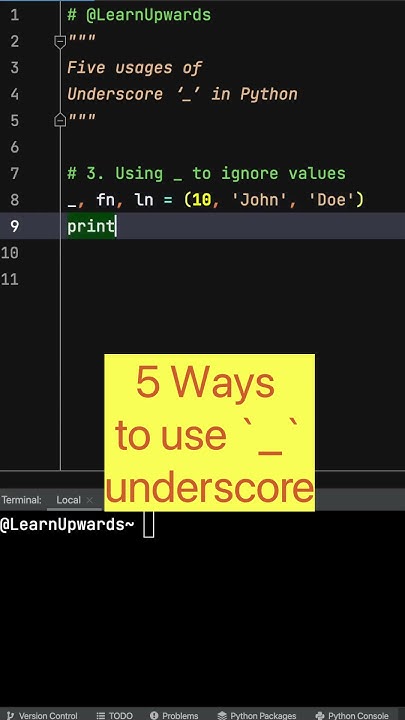 underscore usage in python - YouTube