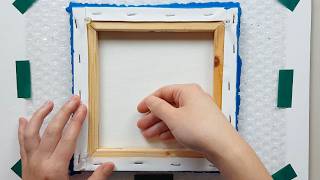 Turquoise Blue Canvas | Bubble Wrap Dip Technique