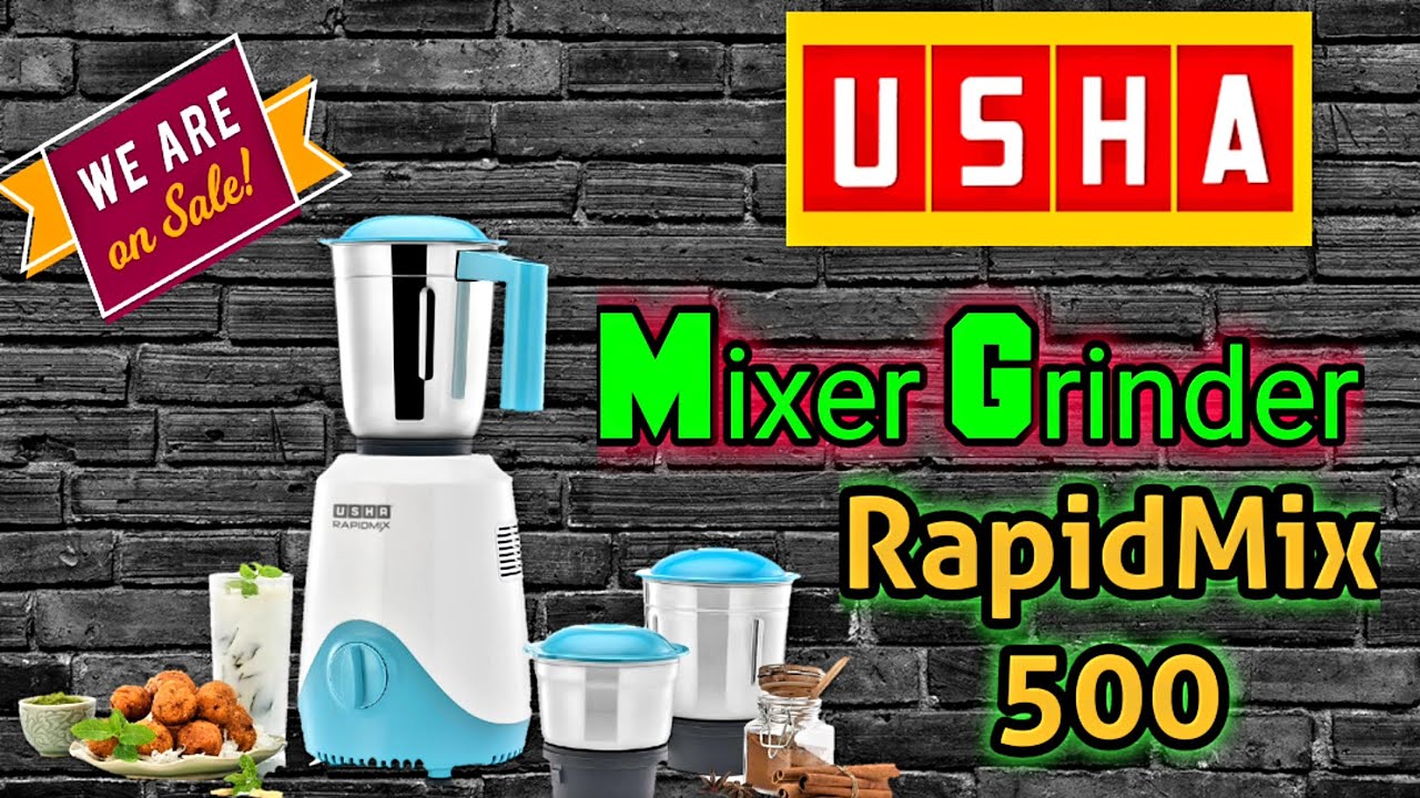 USHA RapidMix 500-Watt Copper Motor Mixer Grinder
