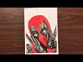 How to draw Deadpool with colour pencil / realistic / Brusto