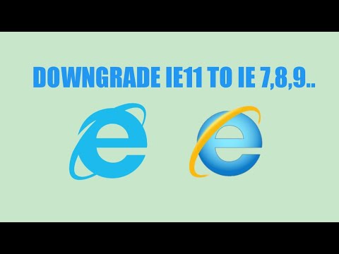 How to downgrade internet explorer 11 to 7,8,9..in windows10 2020