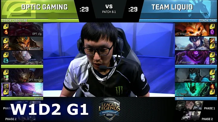 OpTic Gaming vs Liquid | Week 1 Day 2 of S8 NA LCS Spring 2018 | OPT vs TL W1D2 G1