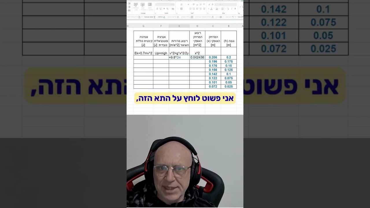 נוסחאות באקסל