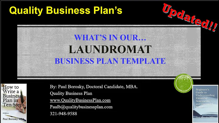 What’s in our LAUNDROMAT Business Plan Template by Dr. Paul Borosky, MBA.