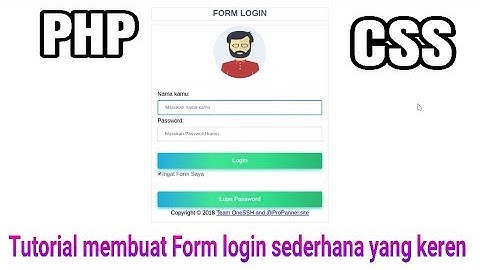 Membuat Form Login Keren Dengan PHP Dan CSS
