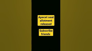 apecet seat allotment released