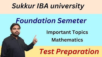 Sukkur IBA University Foundation Semester Admission 