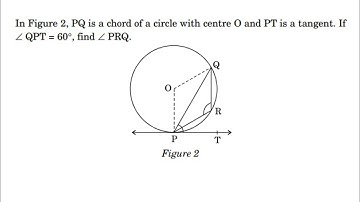 In figure PQ is a chord of a circle with centre O and PT is a tangent. Find angle PRQ