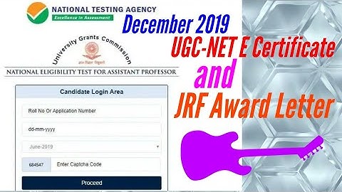 NTA-UGC-NET  E Certificate and JRF Award Letter December 2019