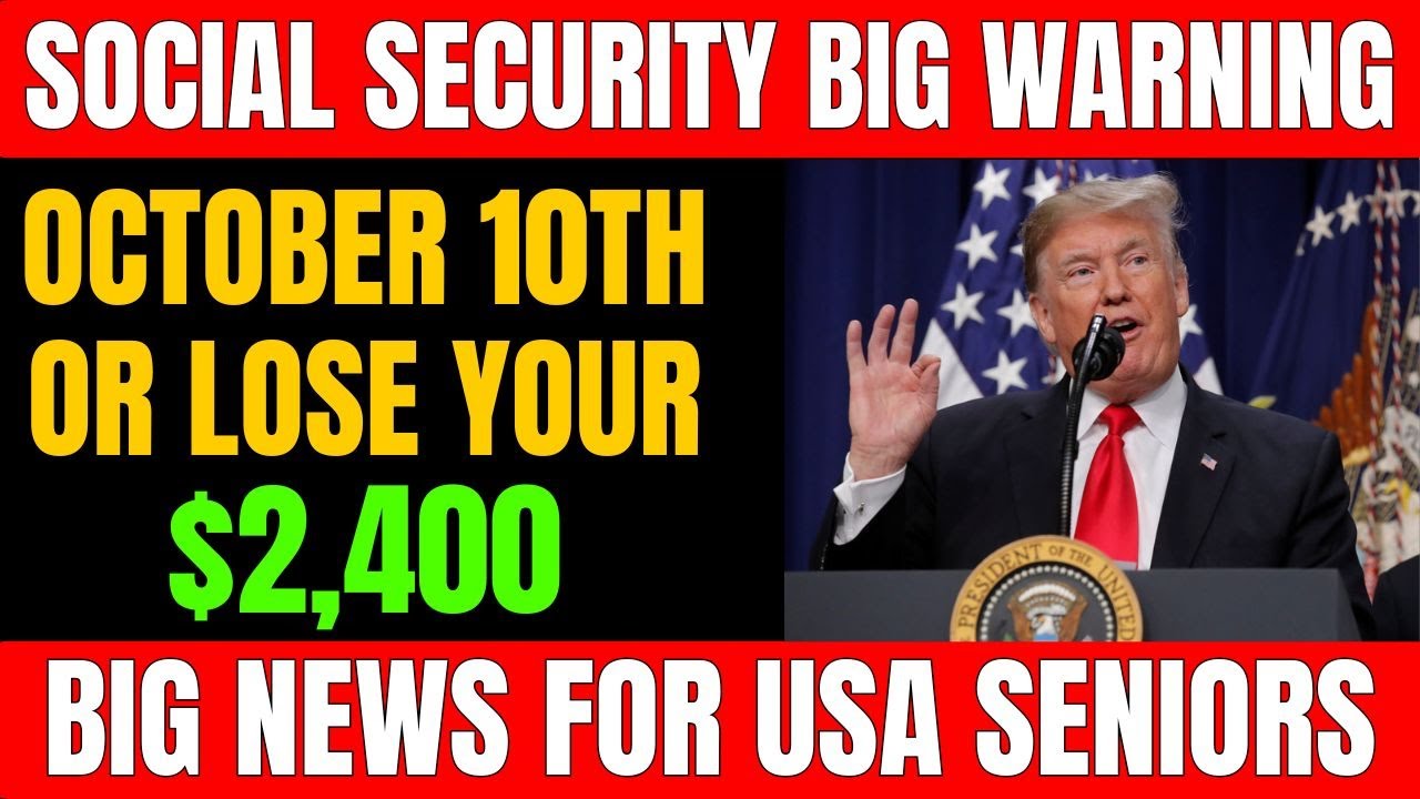 СРОЧНО! Сделайте это до 10 октября, иначе потеряете пособие по социальному обеспечению в размере ...