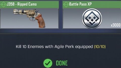 Call Of Duty Mobile Kill 10 Enemies with Agile Perk equipped Task Complete