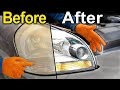 How to clean the cloudy headlights and make them clear again with a simple home remedy