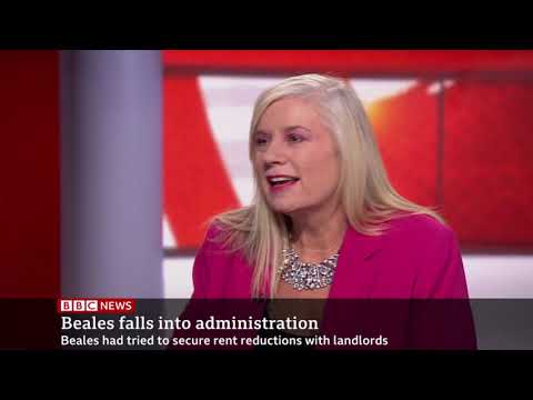 Alison Edgar on BBC News - Closure of Beales, January 2020 Alison Edgar on BBC News - Closure of Beales, January 2020