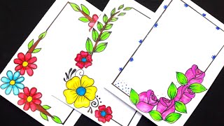 Beautiful Flower Designshow To Draw Flower Border Designs For Project Workfront Cover Page Design