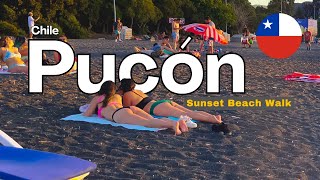 PUCON 🏖️ sunset BEACH Walk☀️ | CHILE | 4K HDR | Part 1