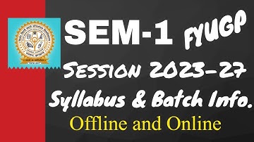 BBMKU Semester 1 FYUGP Syllabus Mathematics Session 2023-27 | Batch Information VBU & BBMKU |