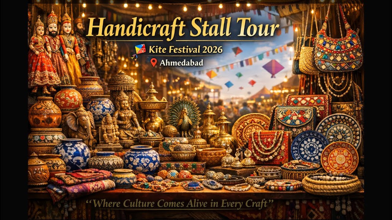 Kite Festival 2026 Ahmedabad: Stunning Handicraft Stall Tour & Vibrant Gujrati Art Vlog 