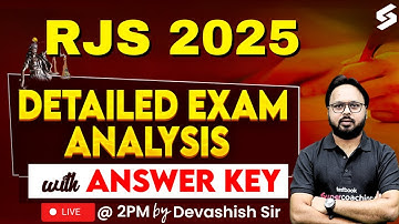RJS 2025 Analysis With Answer Key | Rajasthan Judicial Service Detailed Exam Analysis| Devashish Sir