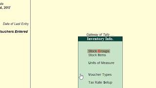 TallyERP 9 Rel. 6.0 Creating Stock Items and Stock Groups for GST Compliance in Hindi