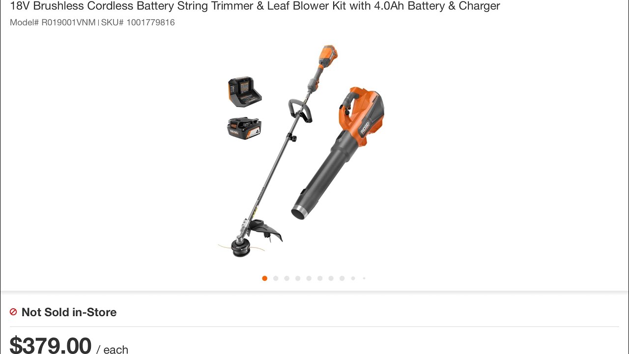 Ridgid string trimmer and blower combo deal in Canada 🤙+ work light 😉