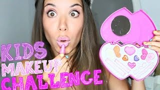 FULL FACE USING ONLY KIDS MAKEUP Challenge | Adriana Spink