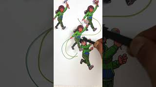 Sprunki Leon Brawl Stars Phase 2 Line Connecting Face Challenge #sprunki #brawlstars #papercraft
