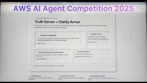 "Truth Serum + Clarity Armor: AWS AI Agent for Manipulation Detection | Hackathon 2025"
