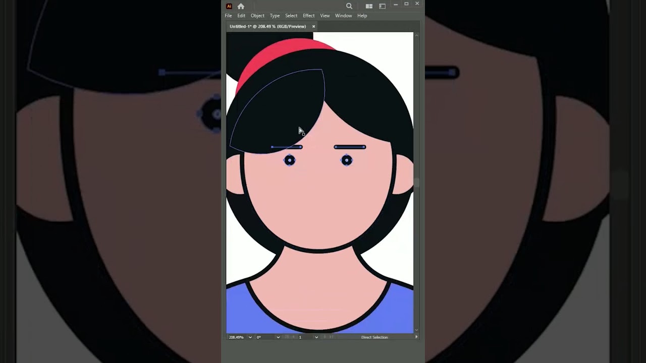 Female vector illustration in illustrator, women flat icon