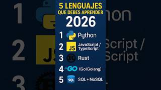 5 Lenguajes que Tienes que Aprender Antes de 2026  #lenguajes #python #javascript #golang #rust #sql
