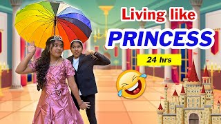 😱Living PRINCESS for 24 HRS - 😜Funny CHALLENGE🔥 || Ammu Times ||