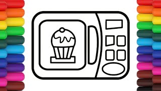 how to draw and colour microwave oven#drawingforkids #microwave #stepbystepmicrowavedrawing