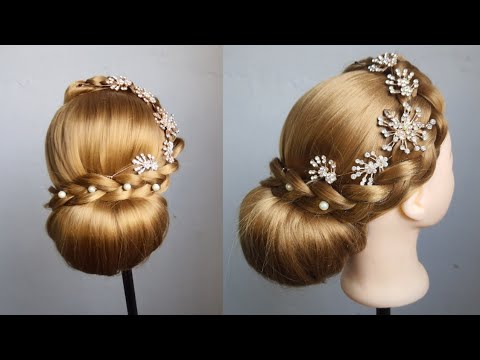 lace-braid-tutorial-step-by-step---french-bun-hairstyle-trick---wedding-bun-hairstyle---easy-bun