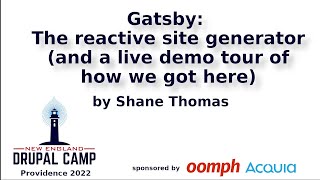 GATSBY: THE REACTIVE SITE GENERATOR (AND A LIVE DEMO TOUR OF HOW WE GOT HERE) screenshot 2