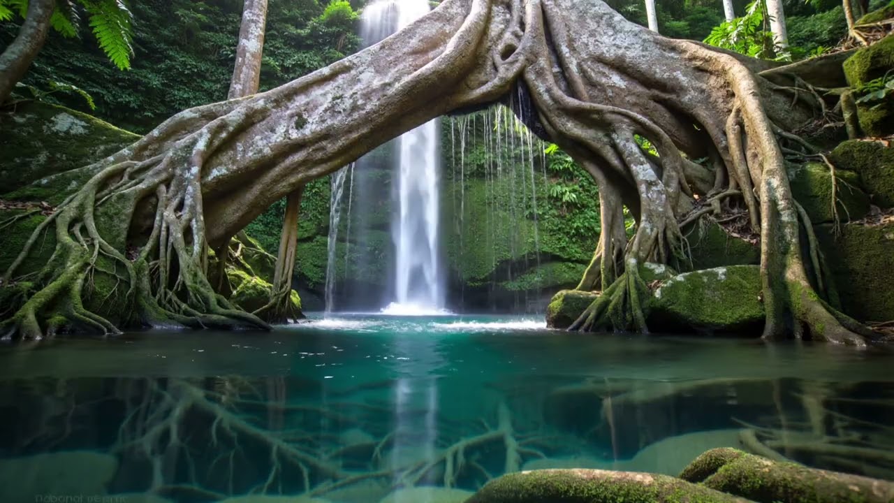 Jungle Waterfall & Soft Bird Sounds | 4.5 Hours Relaxing Nature Ambience (No Music)