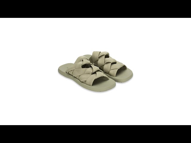 Bottega Veneta Nappa Intrecciato Starfish Plat Sandals Travertine