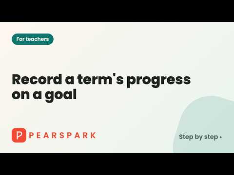 Video thumbnail: Record a term's progress on a goal