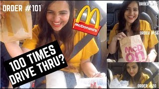 100 TIMES McDonald's Drive Thru CHALLENGE  ** CRAZY FUN **