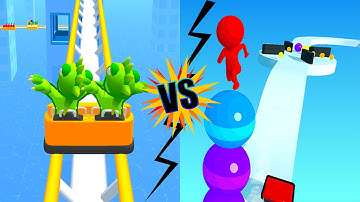 Runner Coaster Vs Stack Rider Max All Levels New Update Walkthrough Android iOS Gameplay KMG1