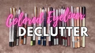 MAKEUP DECLUTTER 2024! \ Episode 15: Colored Eyeliner \ Speed Reviews & a Brutal Declutter