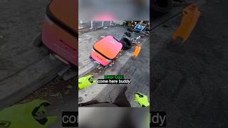 Biker Dad Rescues a Baby Delivery Robot 🥹 @John Hicks