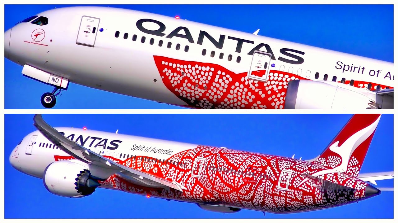 QANTAS BOEING 787-9 DREAMLINER (YAM DREAMING LIVERY) DEPARTS LAX