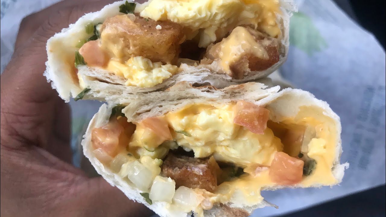 Cheesy Toasted Potato Breakfast Burrito Taco Bell Mukbang/Review YouTube