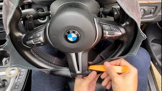 how to DIY steering wheel cover for BMW M-sport in nappa leather Alcantara stitching/sewing