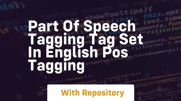 Part of speech tagging tag set in english pos tagging